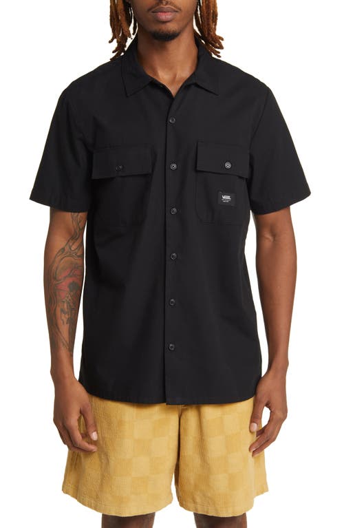 Vans Smith II Classic Fit Short Sleeve Button-Up Shirt Black at Nordstrom,