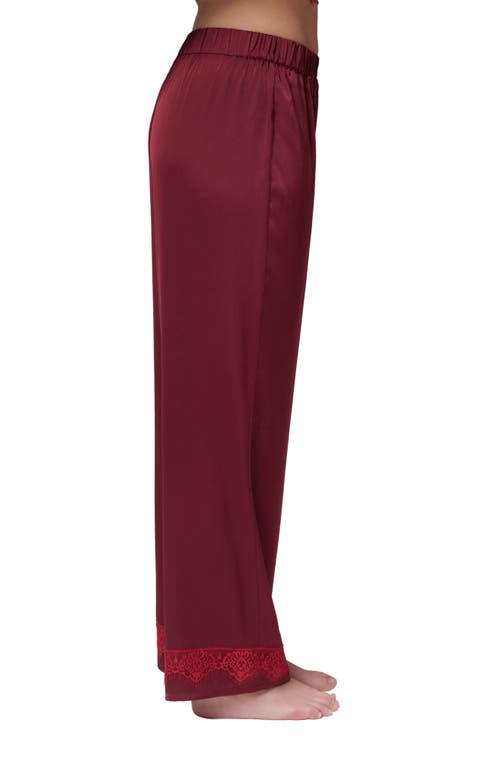 Simone Perele Satin Secrets Lounge Pants In Spinel Red