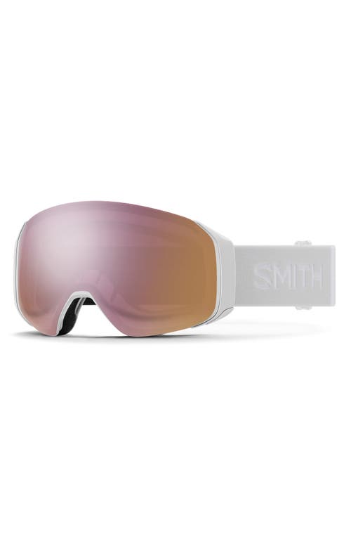 4D MAG 154mm Snow Goggles in White Vapor /Rose Gold