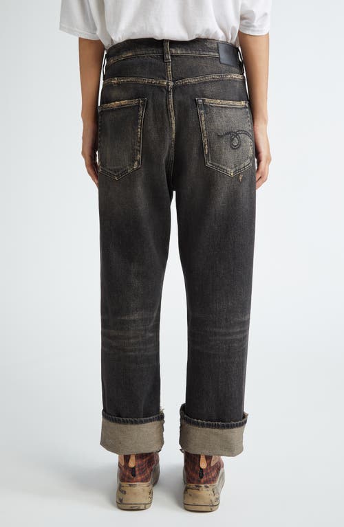 R13 Cuffed Ex-boyfriend Jeans In Abbey Black