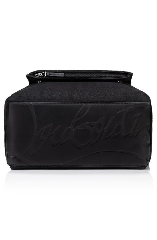 Shop Christian Louboutin Zip 'n' Flap Jacquard Logo Backpack In Black/ Black/ Black