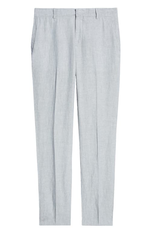 Nordstrom Trim Fit Linen Trousers in Grey Silk