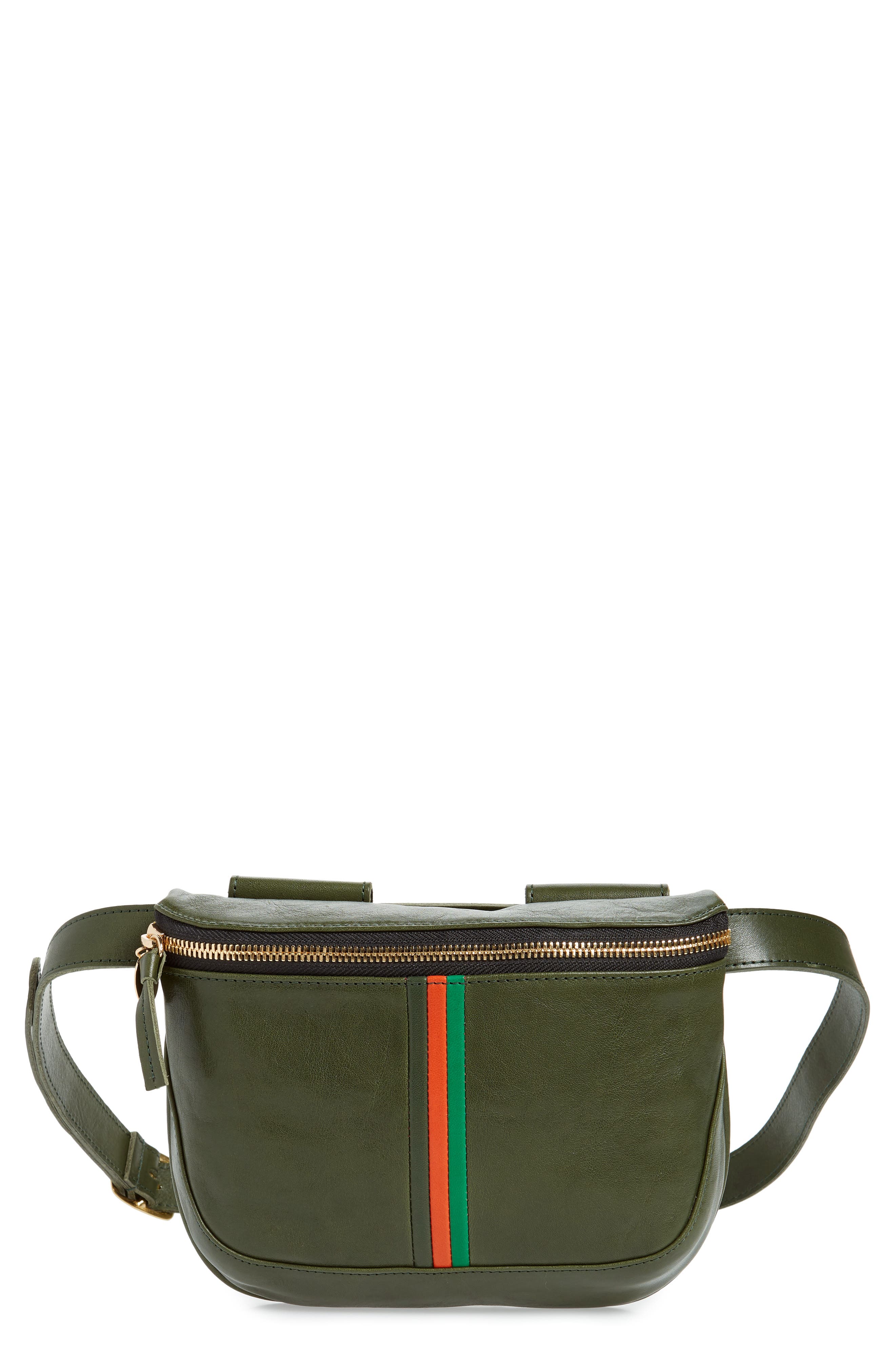 Clare V. Stripe Leather Fanny Pack Nordstrom