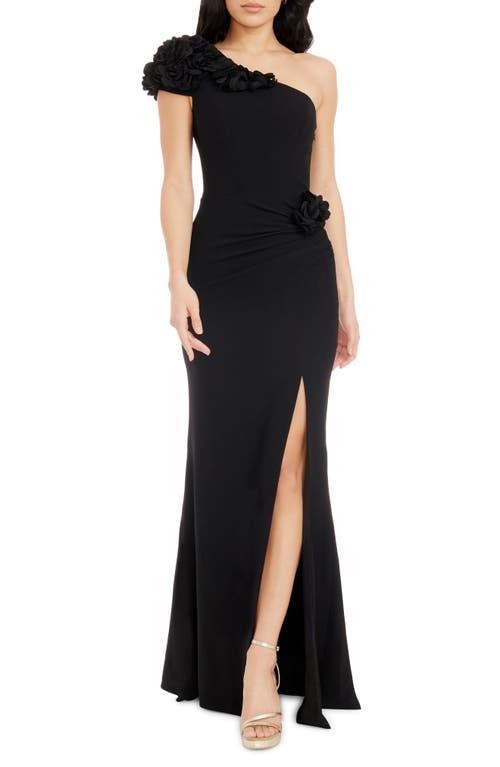 DRESS THE POPULATION DRESS THE POPULATION AUBRIELLE ASYMMETRIC GOWN 