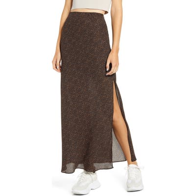 Socialite Floral Print Maxi Skirt, Black