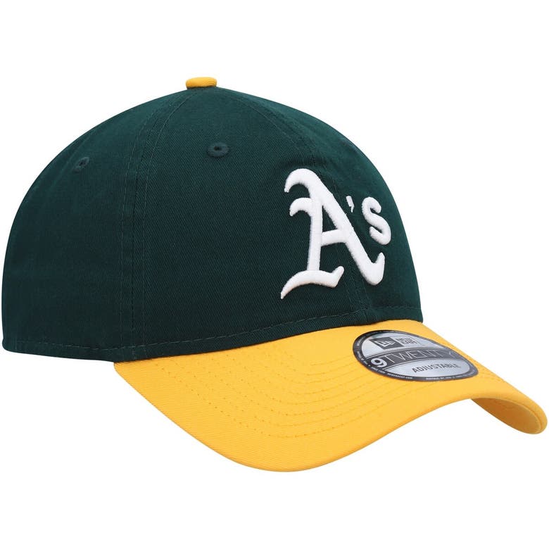 Shop New Era Green/gold Oakland Athletics Team Replica Core Classic 9twenty Adjustable Hat
