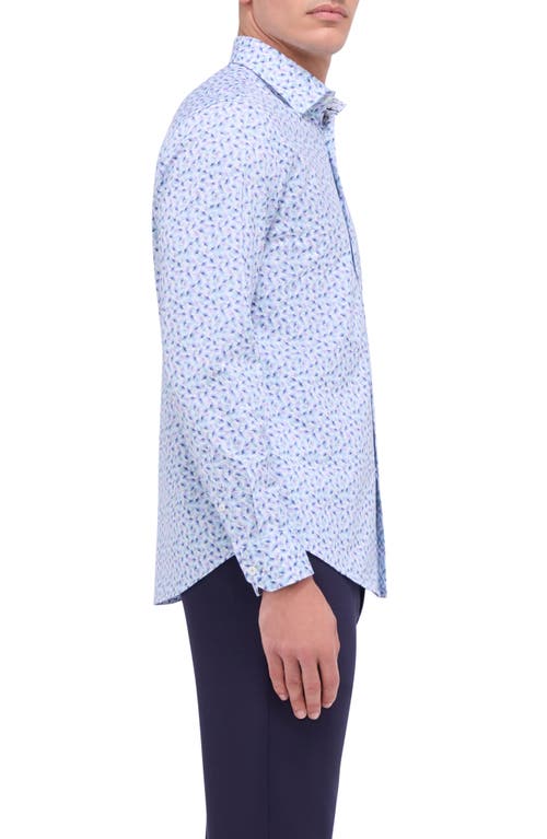 Shop Bugatchi Jimmy Ooohcotton® Abstract Print Button-up Shirt In Lilac