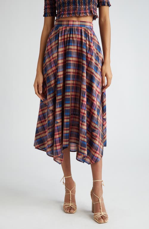 Ulla Johnson Annette Plaid Asymmetric Midi Skirt at Nordstrom,