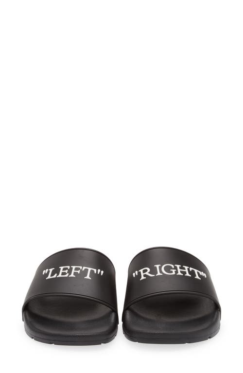 Shop Off-white Quote Slide Sandal In Black-white