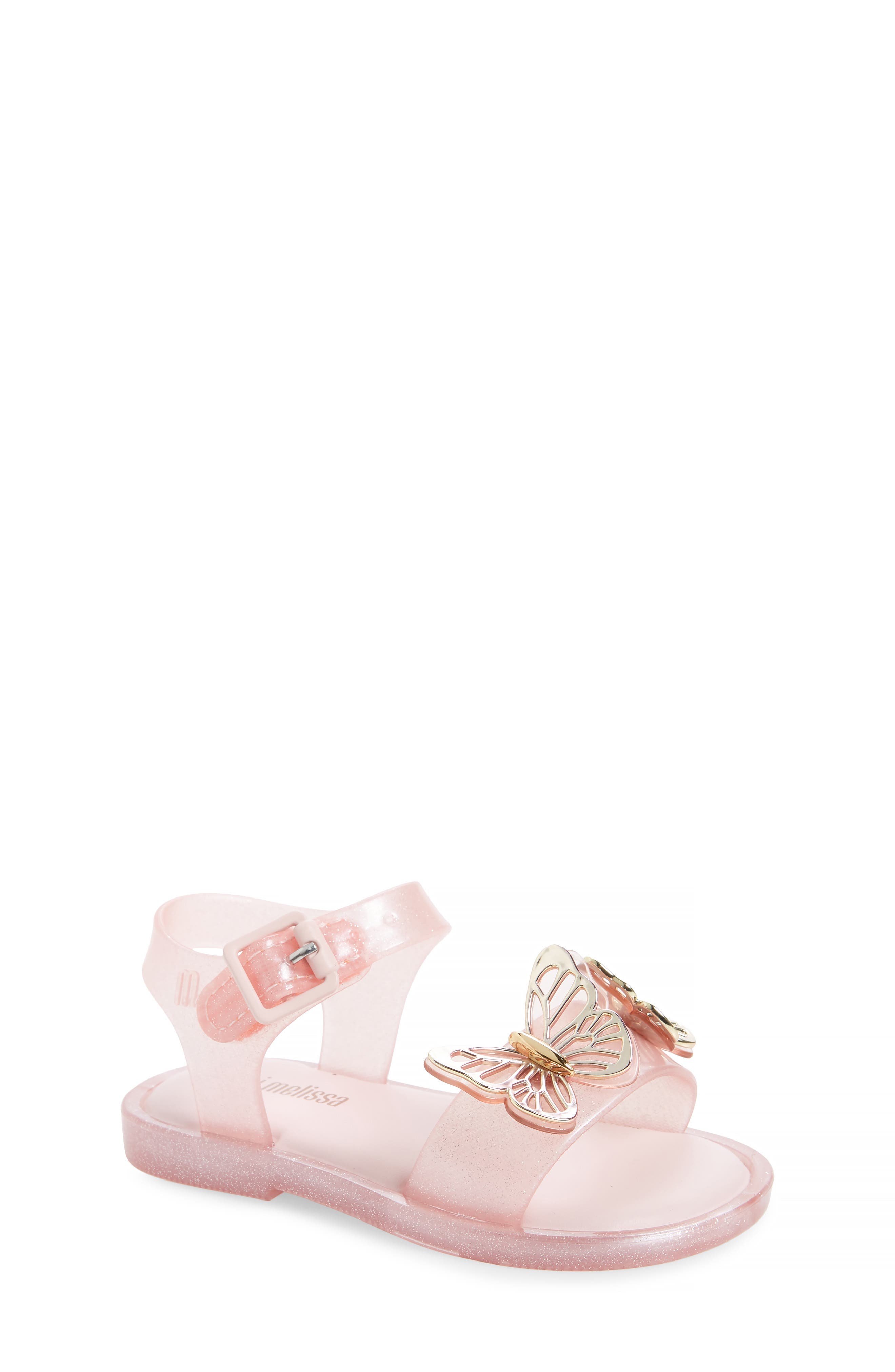 mini melissa mar glitter jelly sandal