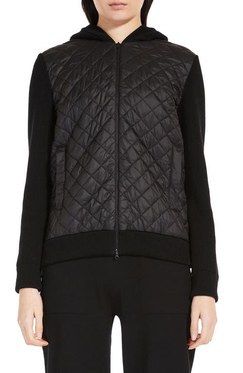 Veggia Hooded Quilted Jacket in Black