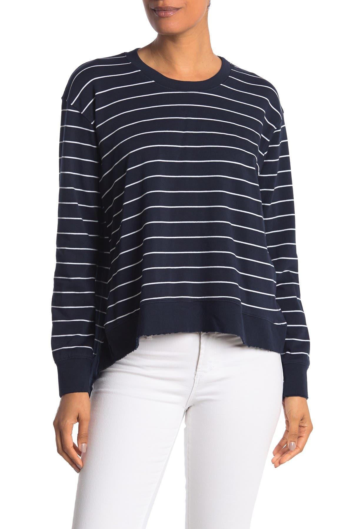 Frank Eileen Tee Lab Graceful Striped High Low Sweatshirt Nordstrom Rack