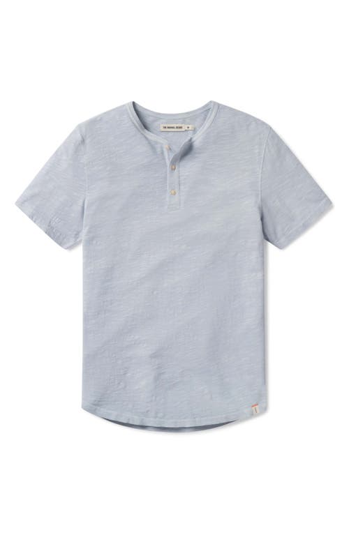 The Normal Brand Men's Active Short Sleeve Puremeso Henley In Stone In Mist