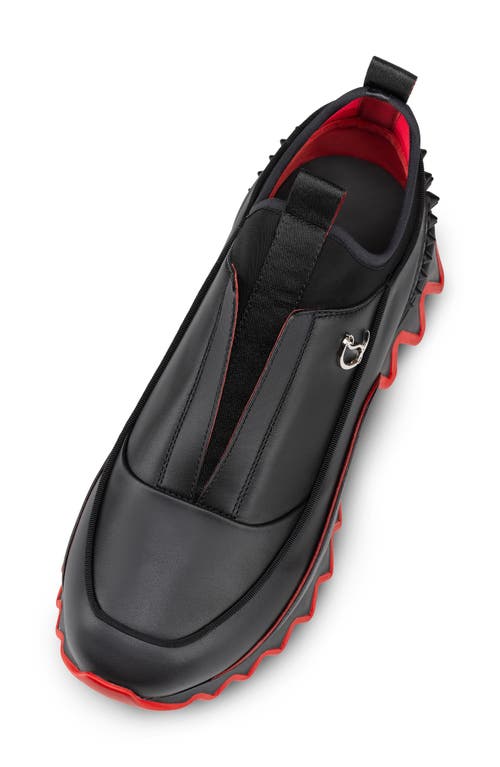 Shop Christian Louboutin Sharkyloub Spikes Slip-on Sneaker In Black