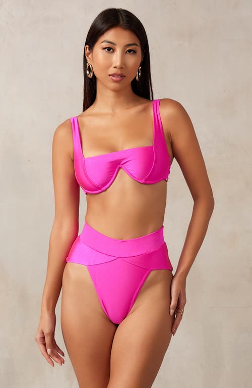 Shop Mbm Swim Chance Bikini Top In Magenta