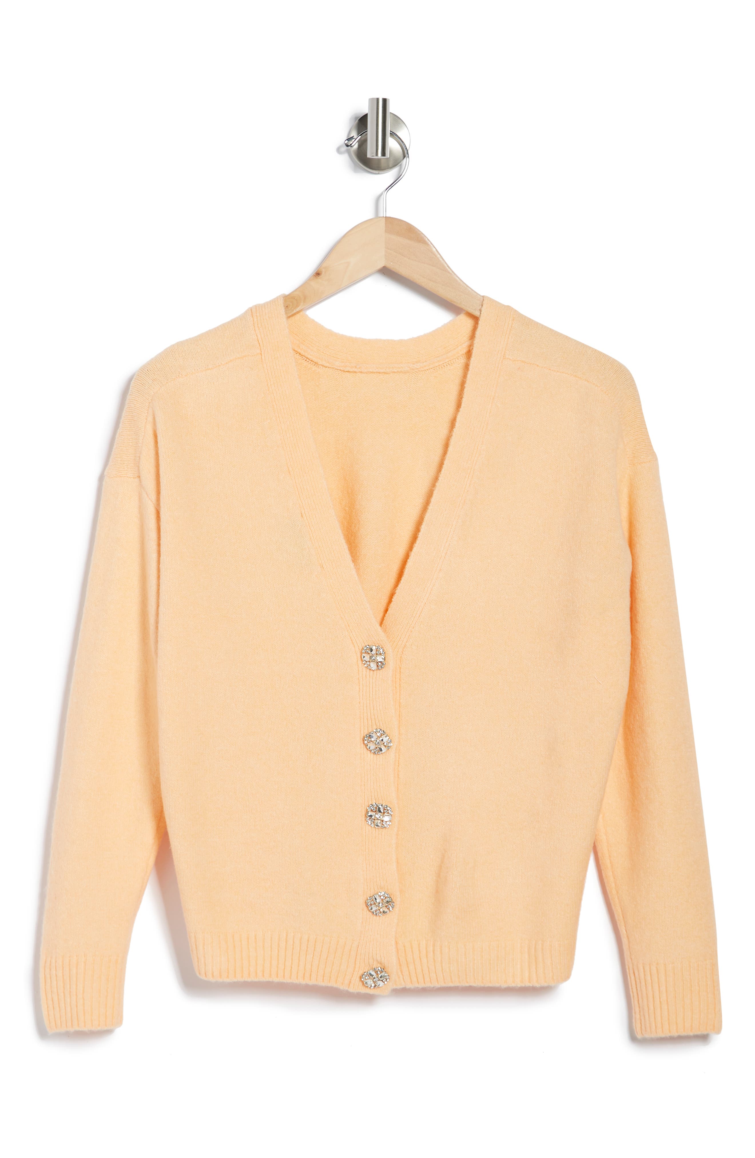 CeCe V-Neck Button Front Crop Cardigan 
