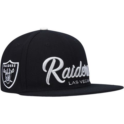 Men's New Era Black Las Vegas Raiders Omaha Script Low Profile 59FIFTY Fitted Hat