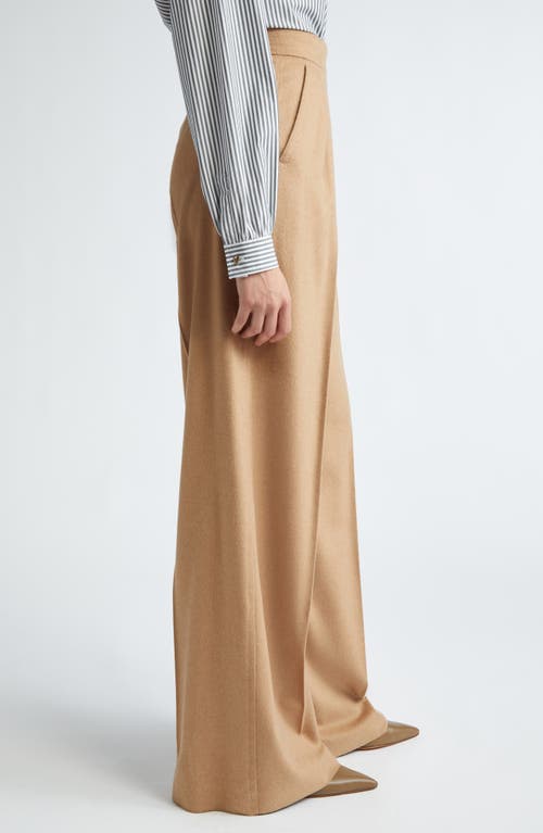 Shop Max Mara Fagus Wool Blend Wide Leg Pants In Camel