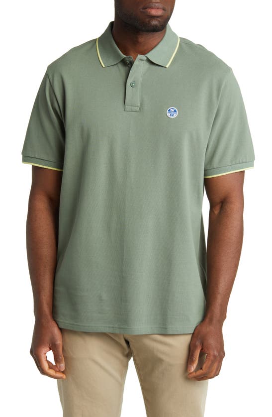 Shop North Sails Tipped Stretch Cotton Polo In Military