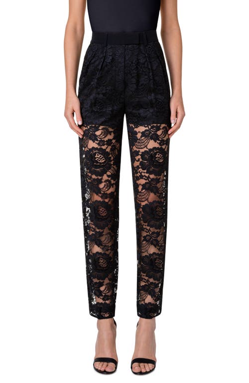 Akris Fidelia Floral Lace Pants in 009 Black at Nordstrom, Size 4