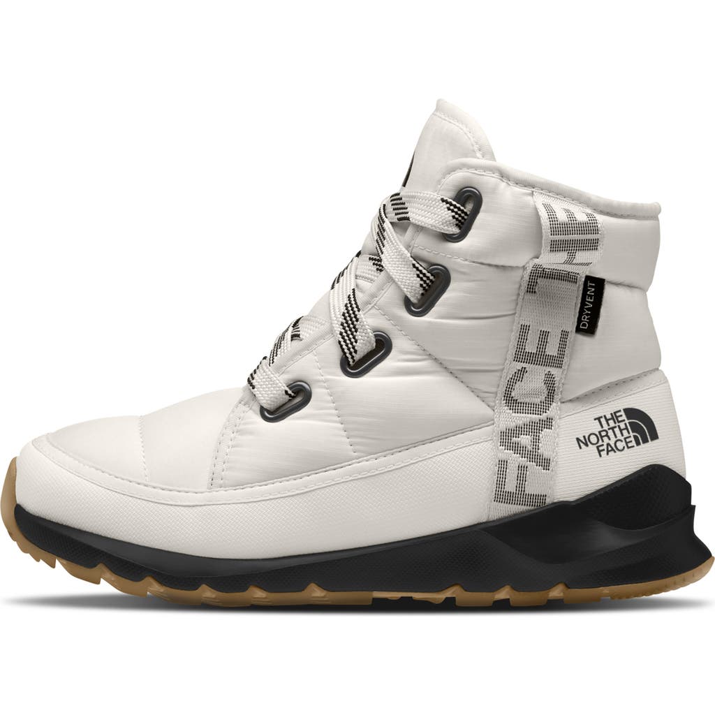 The North Face Thermoball™ Luxe Faux Fur Lined Waterproof Boots In Gardenia White/tnf Black