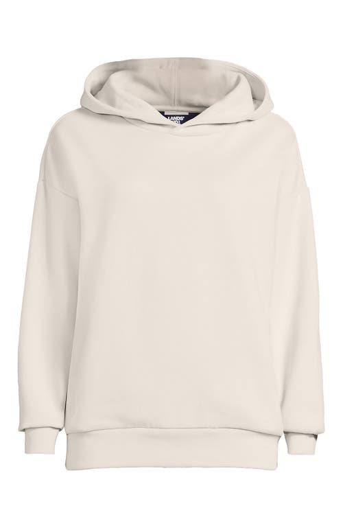 Shop Lands' End Plus Size Serious Sweats Relaxed Long Sleeve Hoodie Sweatshirt In Moonstone