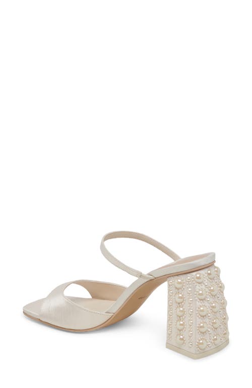 Dolce Vita Jemmy Imitation Pearl Slide Sandal In Vanilla Silk
