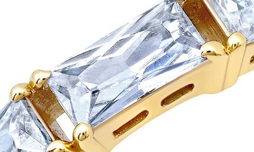 Crislu Baguette Cut Cubic Zirconia Eternity Ring In Gold