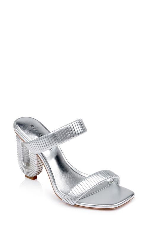 Jamaica Slide Sandal in Silver Leather