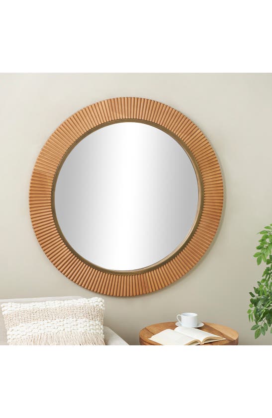 Shop Willow Row Wood Wall Mirror In Brown