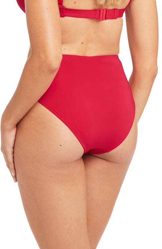 Shop Sea Level Retro High Waist Bikini Bottoms In Red