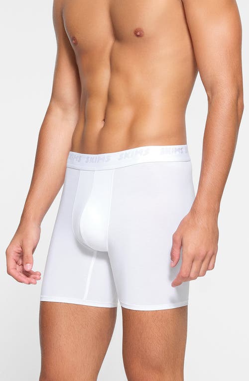 Shop Skims 5-inch Stretch Modal Boxer Briefs In Chalk