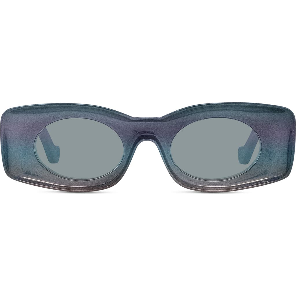 Loewe X Paula's Ibiza 49mm Mirrored Oval Sunglasses In Black/other/blue Mirror