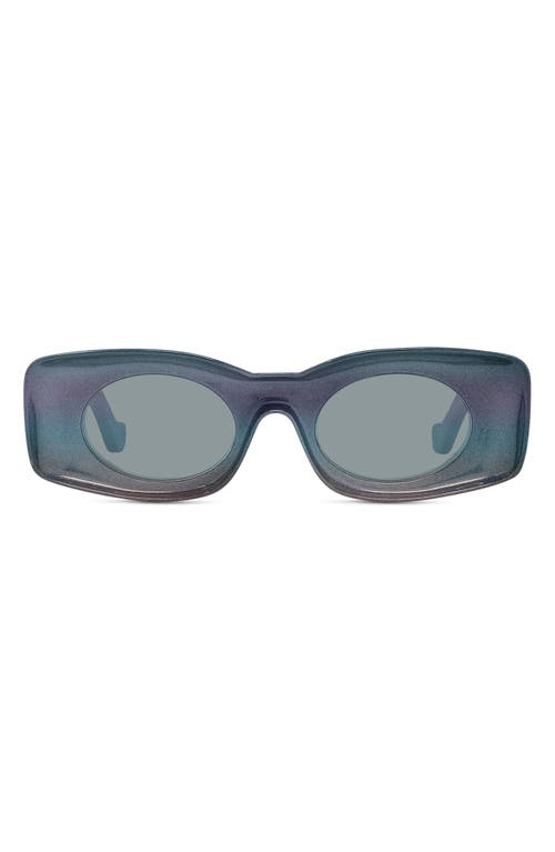 Loewe x Paula's Ibiza 49mm Mirrored Oval Sunglasses in Black/Other /Blue Mirror at Nordstrom