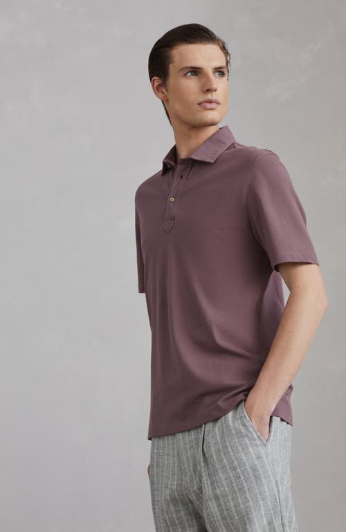 Shop Brunello Cucinelli Piqué Polo Shirt In Light Purple