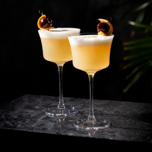 Viski Raye Crystal Sour Glasses Set Of 2 In Clear