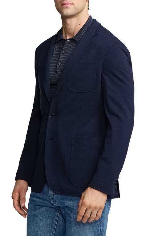 Shop Ralph Lauren Purple Label Solid Wool Piqué Sport Coat In Classic Chairman Navy