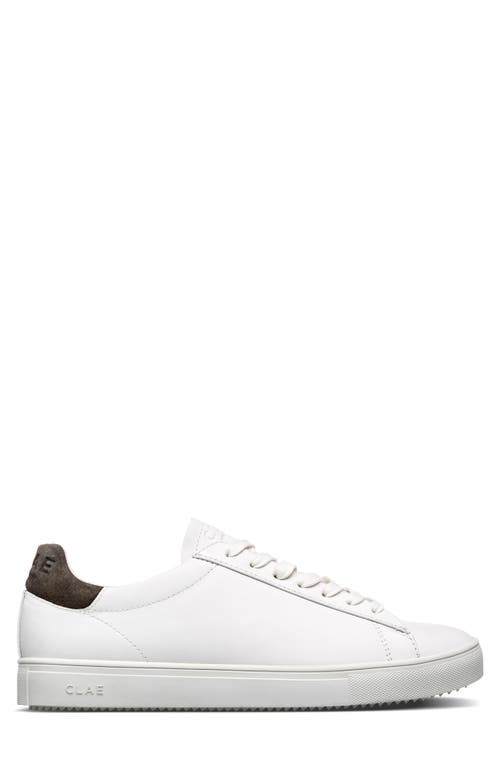 Clae Bradley Leather Sneaker In White Leather Olive Night