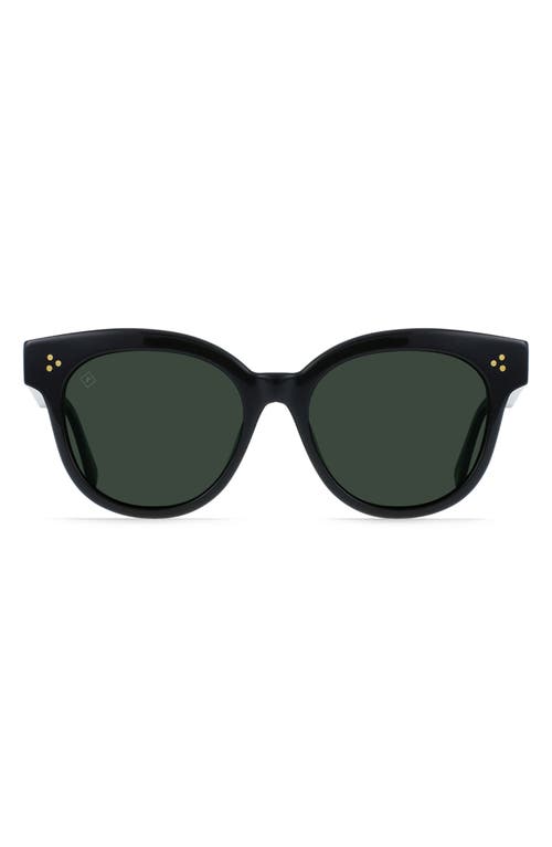 RAEN Nikol 52mm Polarized Round Sunglasses in Crystal Black /Green Polar at Nordstrom