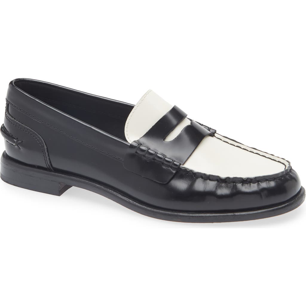 Rag & Bone Carter Penny Loafer In Black/white
