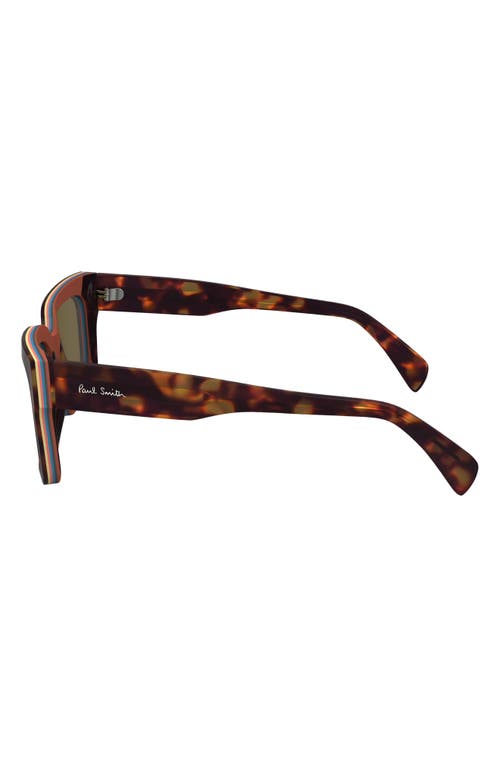 Shop Paul Smith Kenton 52mm Rectangular Sunglasses In Havana Multi-stripe