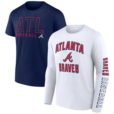 Men's Atlanta Braves Mitchell & Ness Royal Cooperstown Collection Mesh  Wordmark V-Neck Jersey
