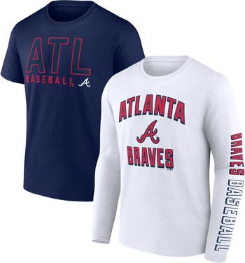FANATICS Men's Fanatics Branded Navy/White Atlanta Braves Two-Pack Combo T- Shirt Set