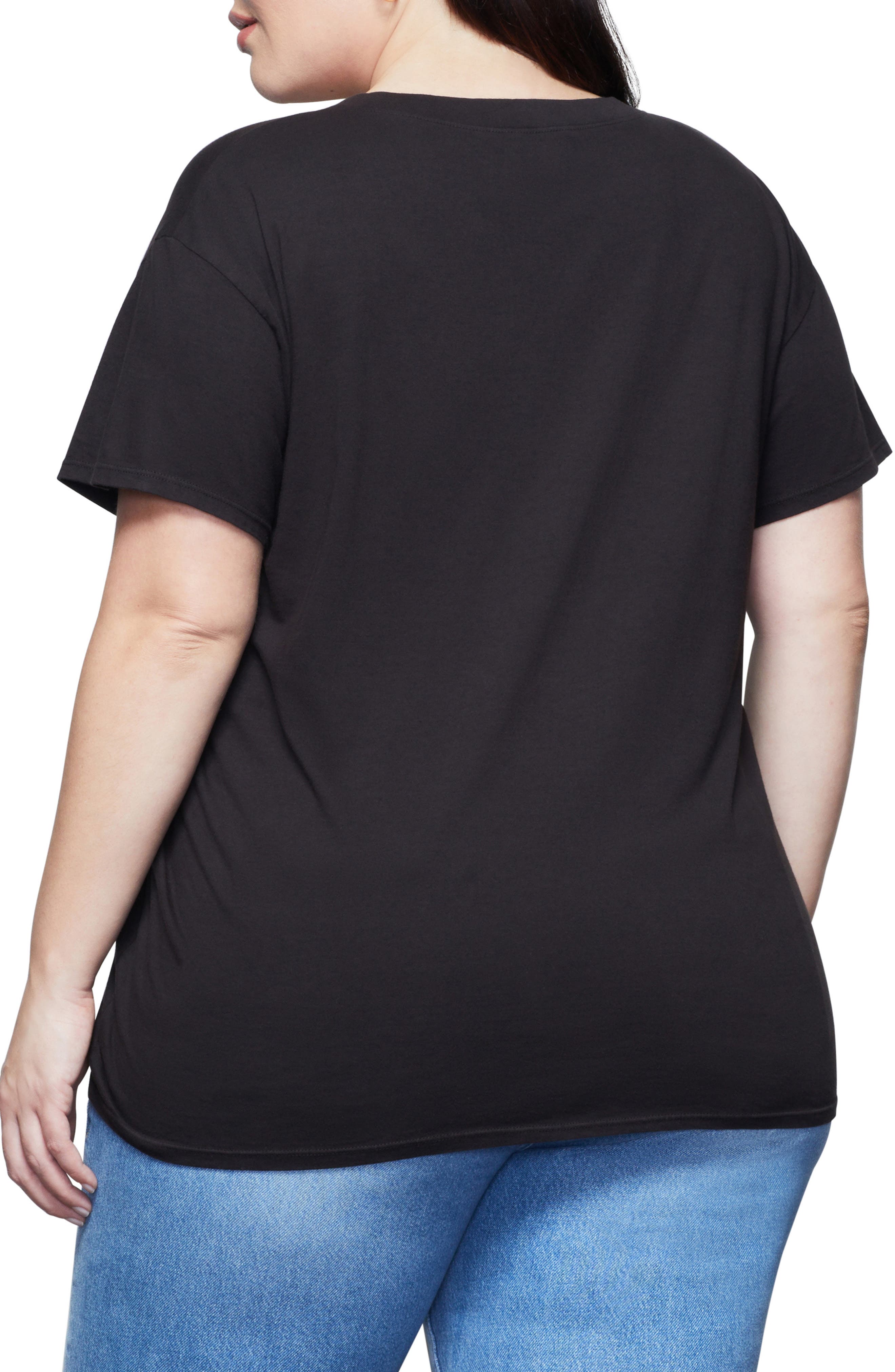 Good American V-Neck Jersey T-Shirt 