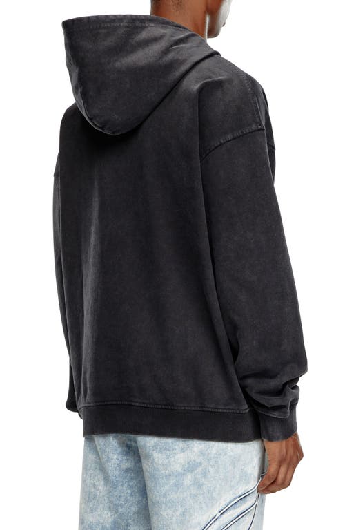 Diesel S-boxt Logo-print Cotton Hoodie In Black