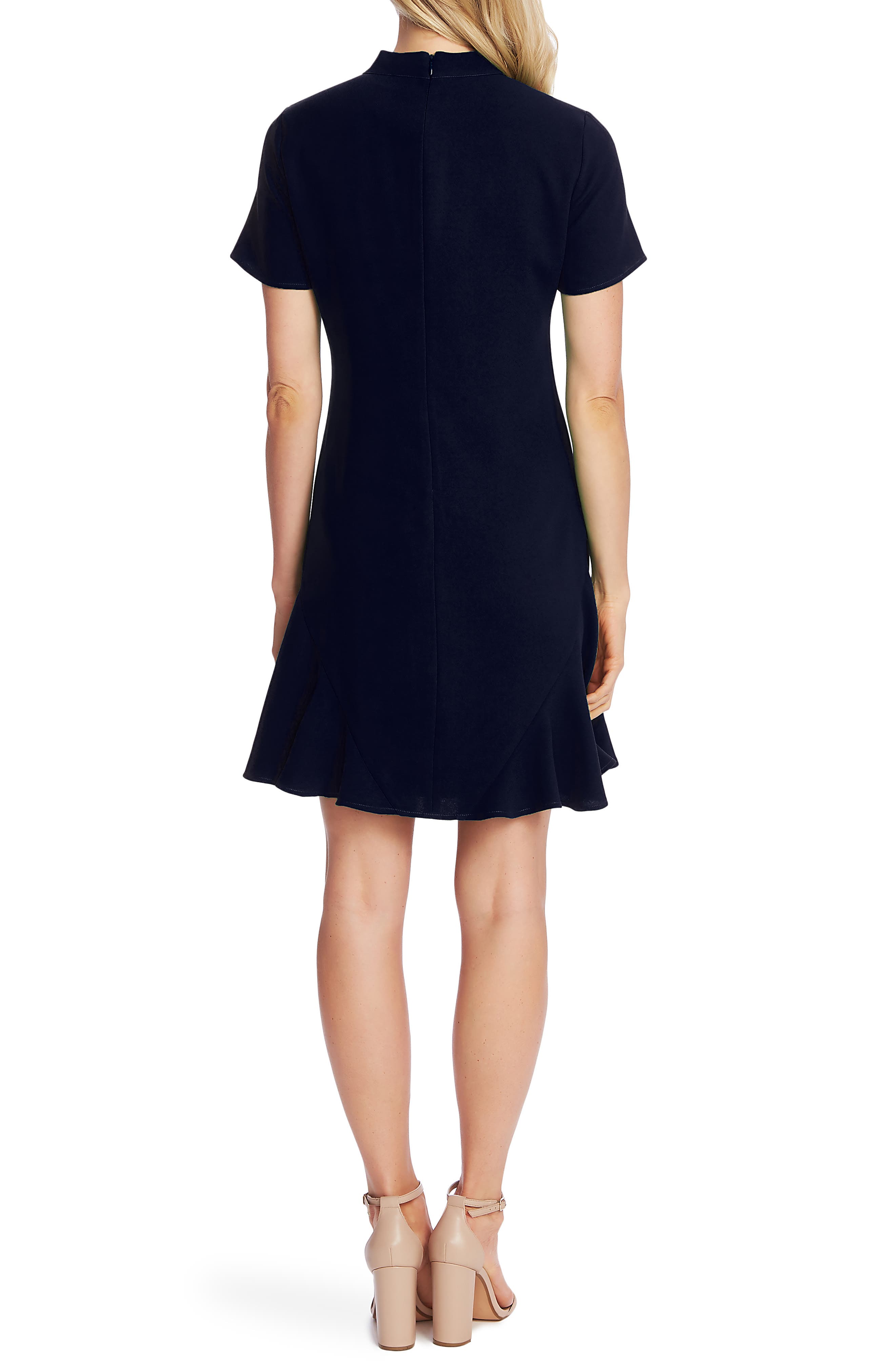 cece bow neck short sleeve dress