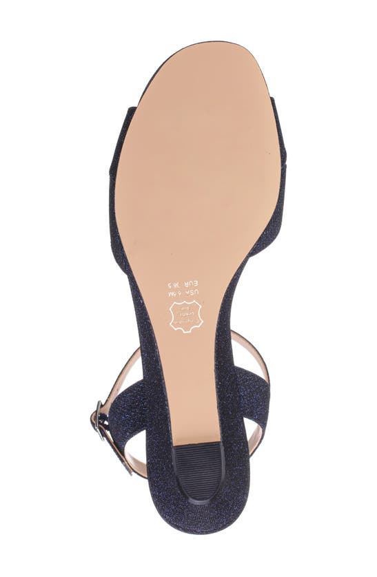 Nina Flora Ankle Strap Wedge Sandal In Navy
