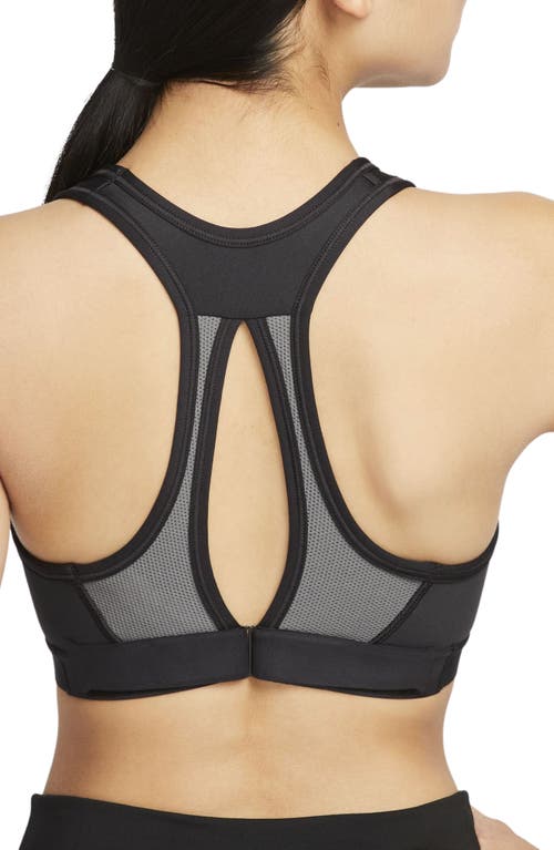 Shop Nike Dri-fit Swish High Support Sports Bra In Black/iron Grey/white