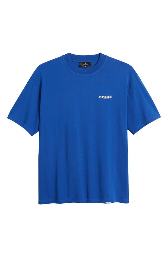 Shop Represent Owners' Club Cotton Logo Graphic T-shirt In Cobalt Blue