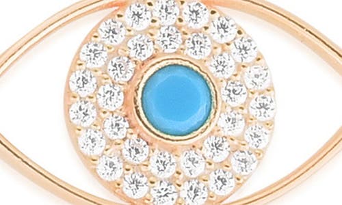 Chloe & Madison Chloe And Madison Cz Eye Stretch Bead Bracelet In Rose Gold